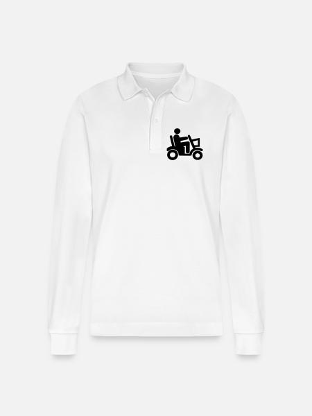 Elektromobil, Rollstuhl, Rolle, Behinderte # - Stanley/Stella Unisex Bio-Langarm-Poloshirt Prepster - Weiß