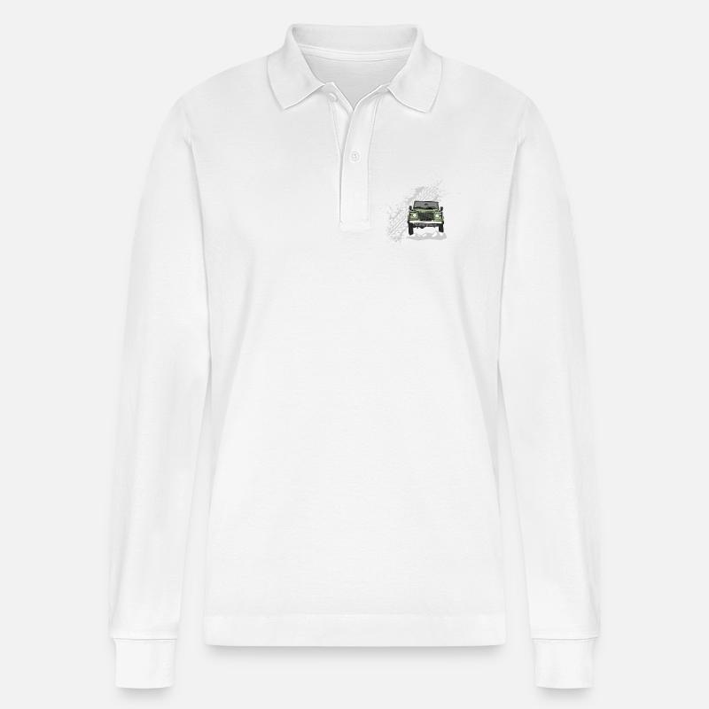 Defender Splash Front - Stanley/Stella Unisex Bio-Langarm-Poloshirt Prepster - Weiß