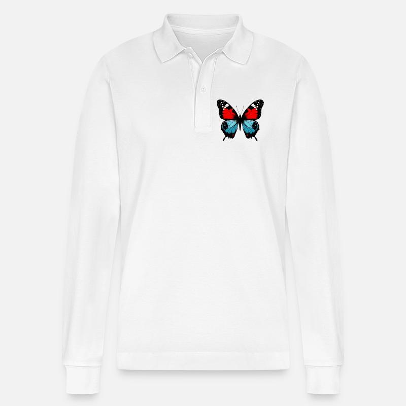 Papillon - Polo à manches longues bio PREPSTER Stanley/Stella Unisexe - blanc