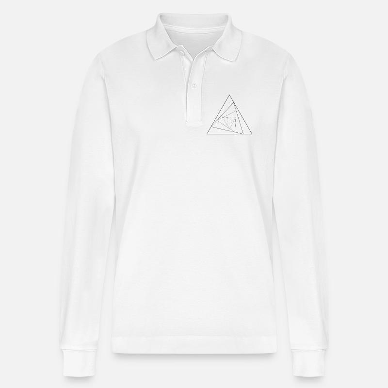 Triangular triangle - Stanley/Stella Organic Unisex Long-Sleeved Polo Shirt Prepster - white