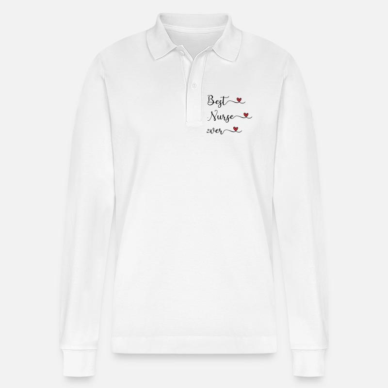 Krankenschwester - beste Krankenschwester - Stanley/Stella Unisex Bio-Langarm-Poloshirt Prepster - Weiß