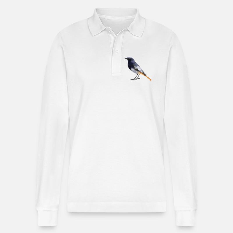 Hausrotschwanz - Stanley/Stella Unisex Bio-Langarm-Poloshirt Prepster - Weiß