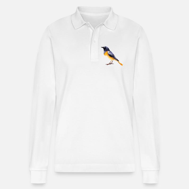 Gartenrotschwanz - Stanley/Stella Unisex Bio-Langarm-Poloshirt Prepster - Weiß