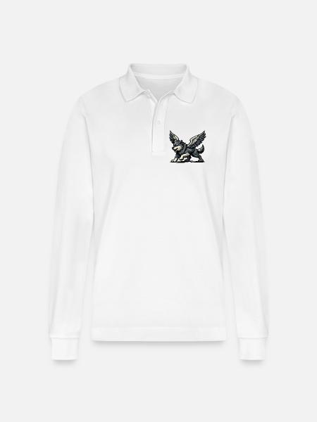 Flügelwolf Majestätisch - Stanley/Stella Unisex Bio-Langarm-Poloshirt Prepster - Weiß