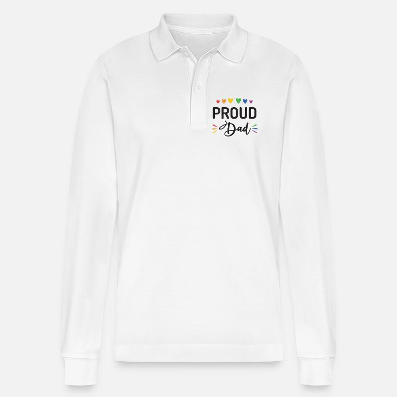 Stolzer Papa - Stanley/Stella Unisex Bio-Langarm-Poloshirt Prepster - Weiß