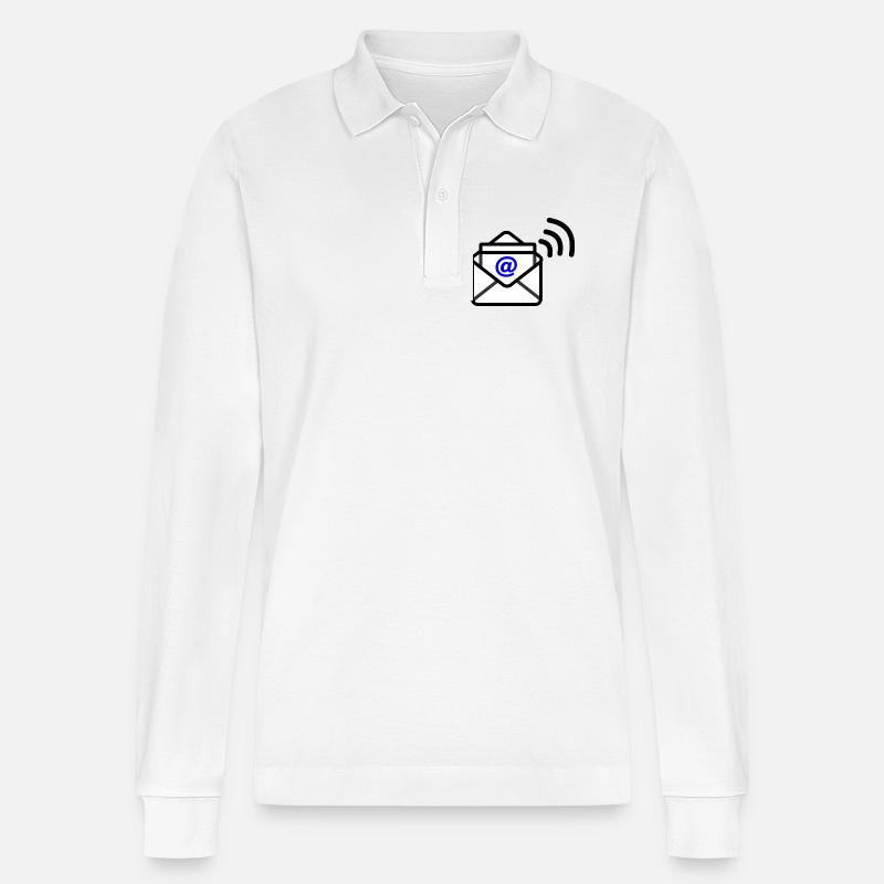 Logo e-mail - Polo à manches longues bio PREPSTER Stanley/Stella Unisexe - blanc