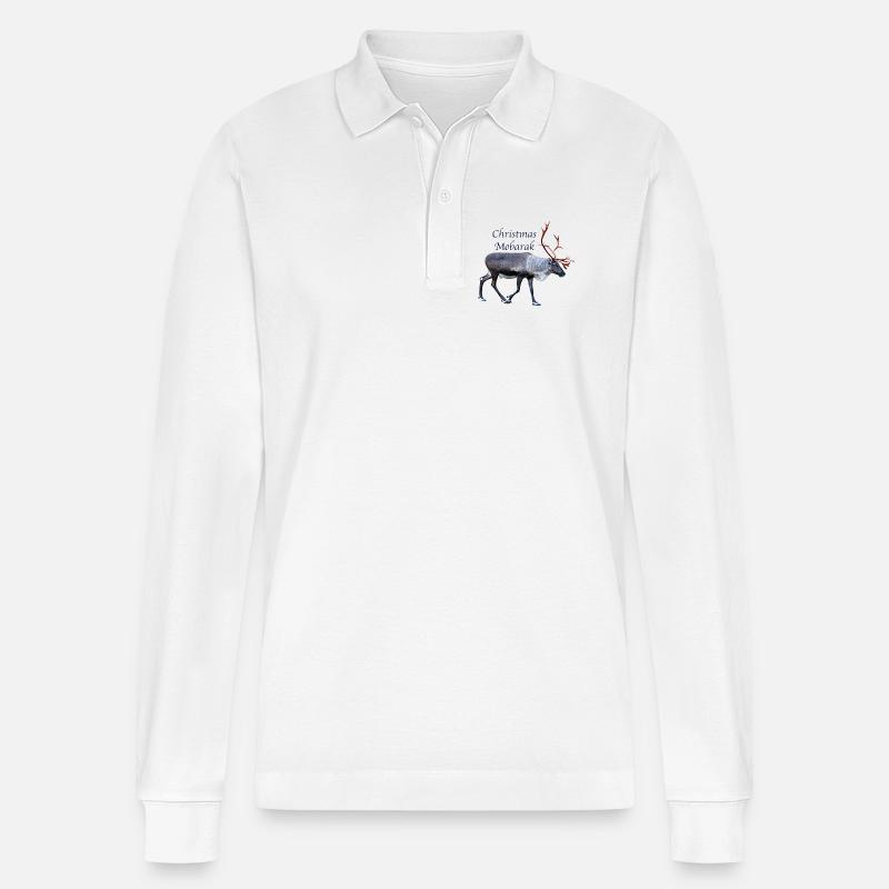 Weihnachten Mobarak - Stanley/Stella Unisex Bio-Langarm-Poloshirt Prepster - Weiß