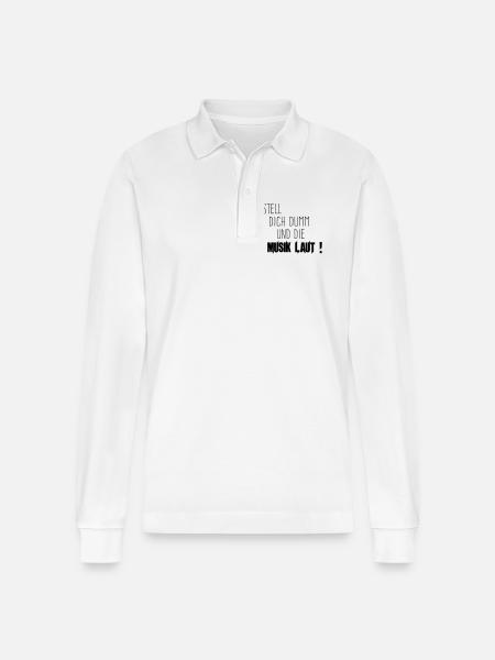 Dich Dumm Musik Laut - Stanley/Stella Unisex Bio-Langarm-Poloshirt Prepster - Weiß
