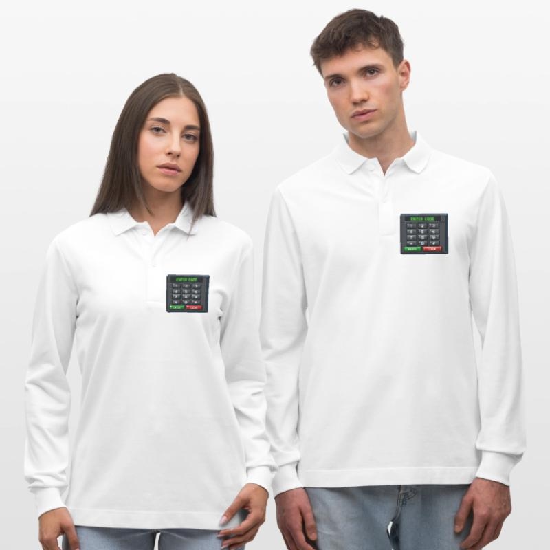 Enter Code Keypad Neon Stanley/Stella Organic Unisex Long-Sleeved Polo Shirt Prepster