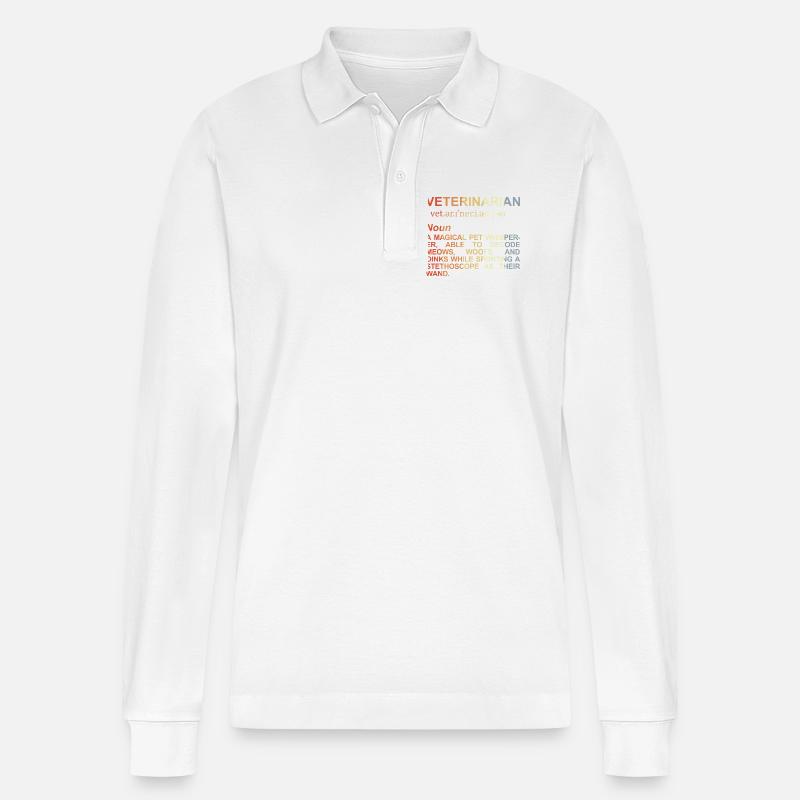 Tierarzt Bedeutung - Stanley/Stella Unisex Bio-Langarm-Poloshirt Prepster - Weiß