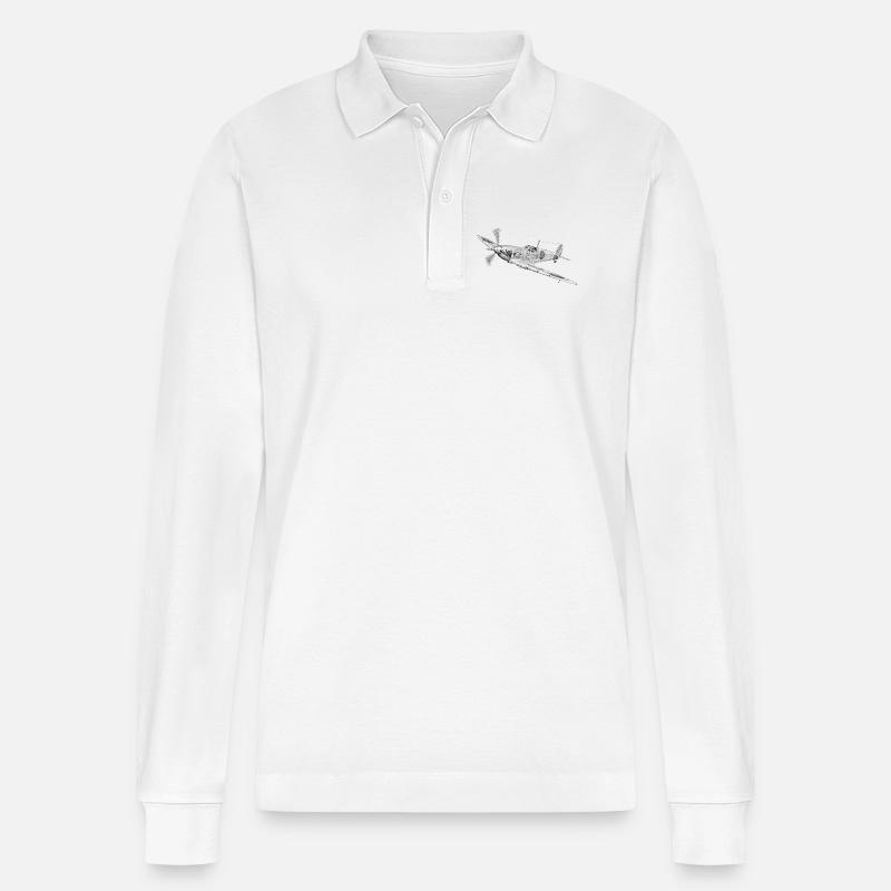 Spitfire - Stanley/Stella Unisex Bio-Langarm-Poloshirt Prepster - Weiß