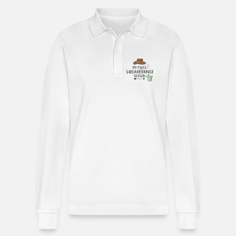 Square Dance - Stanley/Stella Unisex Bio-Langarm-Poloshirt Prepster - Weiß