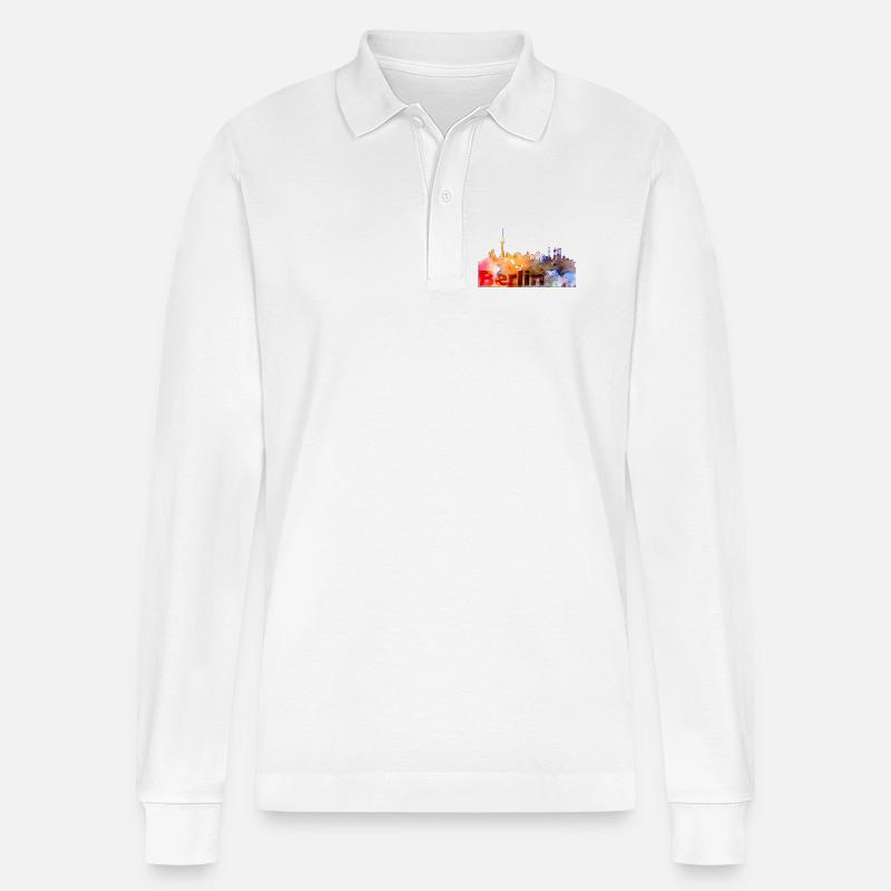 Berlin - Stanley/Stella Unisex Bio-Langarm-Poloshirt Prepster - Weiß