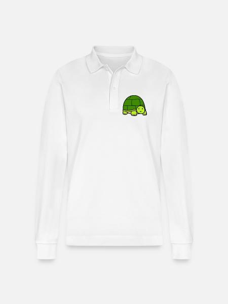 Little turtle - Stanley/Stella Organic Unisex Long-Sleeved Polo Shirt Prepster - white
