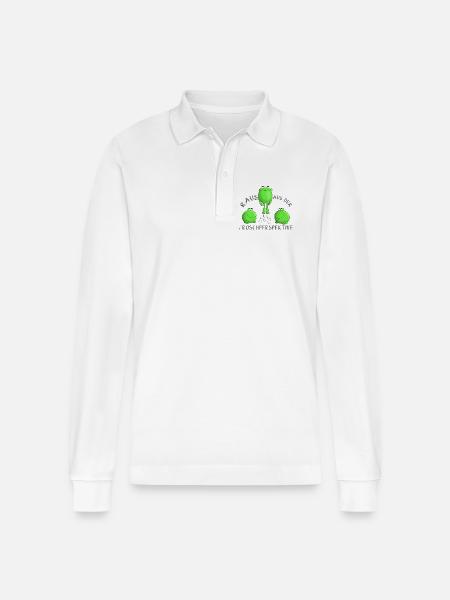 Motivation frog - Stanley/Stella Organic Unisex Long-Sleeved Polo Shirt Prepster - white