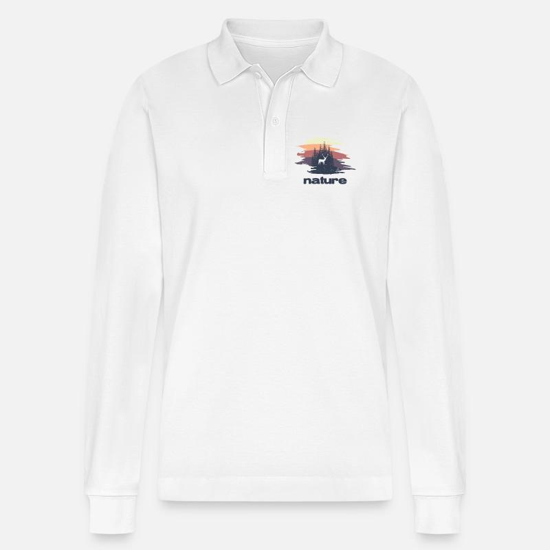 Nature - Stanley/Stella Unisex Bio-Langarm-Poloshirt Prepster - Weiß