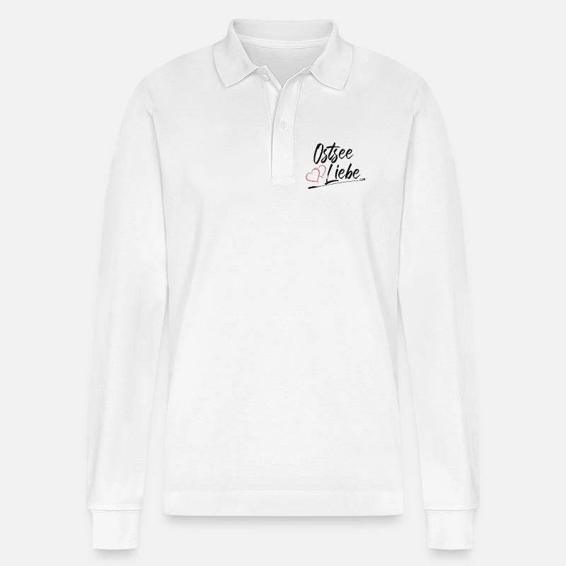 Ostsee Liebe - Stanley/Stella Unisex Bio-Langarm-Poloshirt Prepster - Weiß