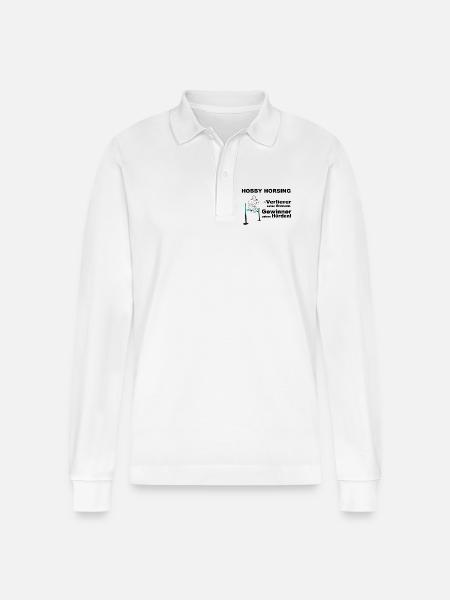 Losers see limits, winners see hurdles - Stanley/Stella Organic Unisex Long-Sleeved Polo Shirt Prepster - white