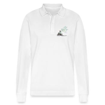 Guardian angel - Stanley/Stella Organic Unisex Long-Sleeved Polo Shirt Prepster - white - Front - Anna (173cm) & Nico (186cm)