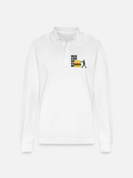 Burger Fast food Logistic - Stanley/Stella Organic Unisex Long-Sleeved Polo Shirt Prepster - white