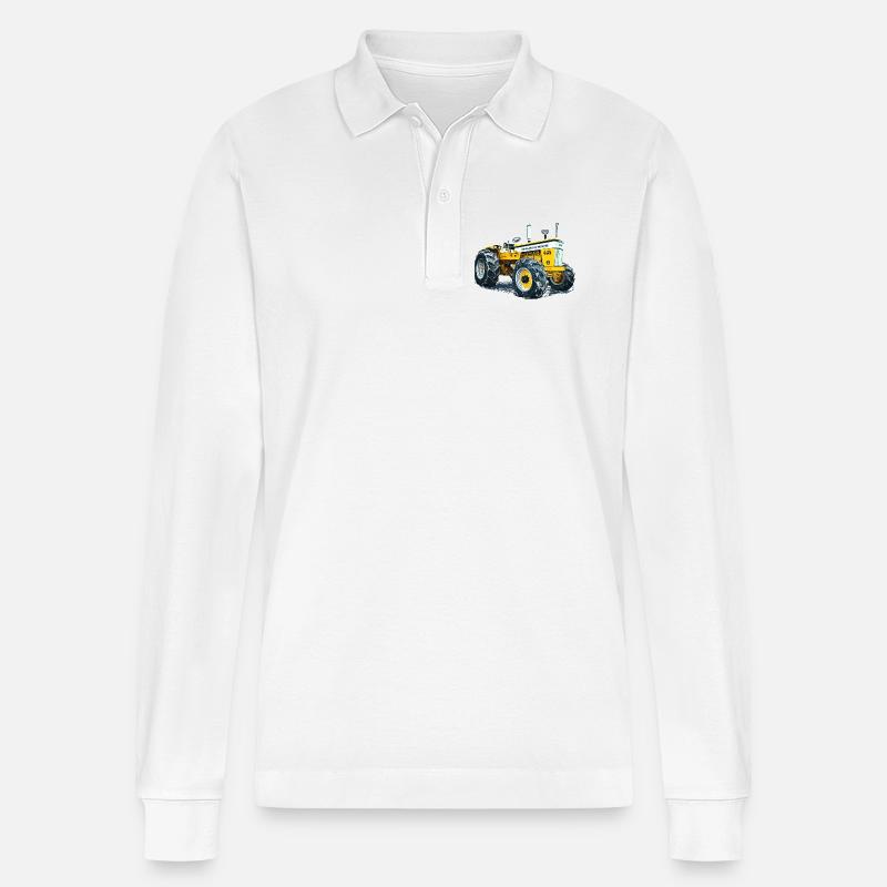 Minneapolis Traktor G1000 - Stanley/Stella Unisex Bio-Langarm-Poloshirt Prepster - Weiß