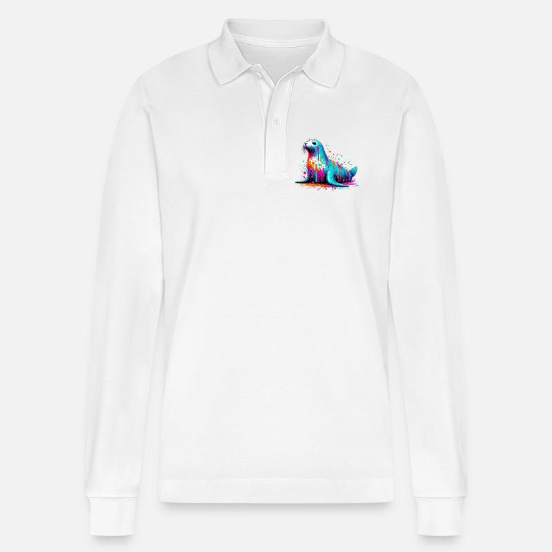 Siegel - Stanley/Stella Unisex Bio-Langarm-Poloshirt Prepster - Weiß