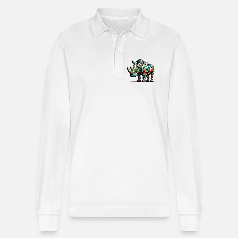 Nashorn - Stanley/Stella Unisex Bio-Langarm-Poloshirt Prepster - Weiß