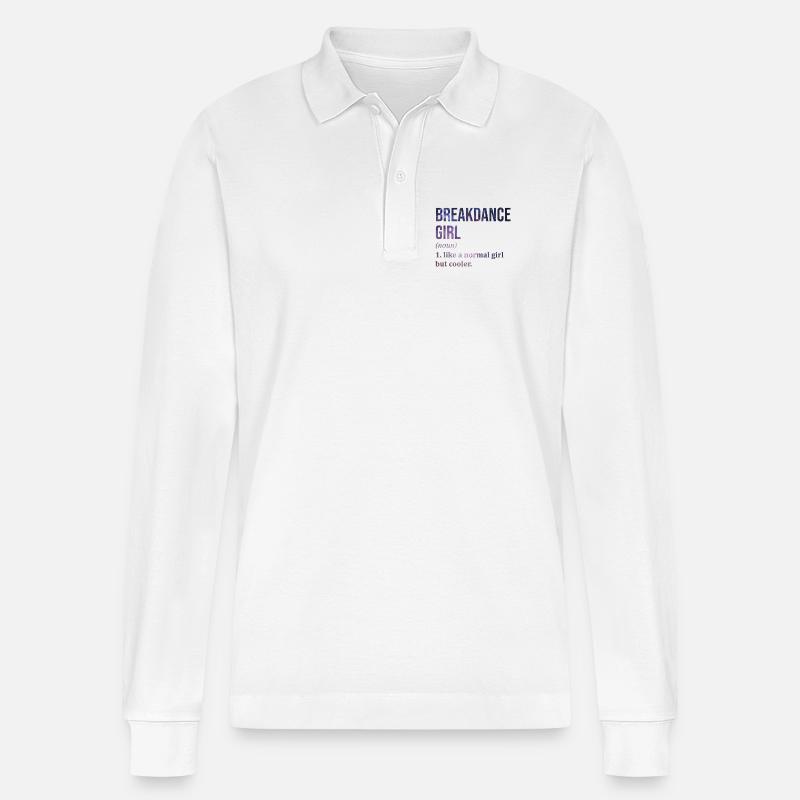 Breakdance - Stanley/Stella Unisex Bio-Langarm-Poloshirt Prepster - Weiß