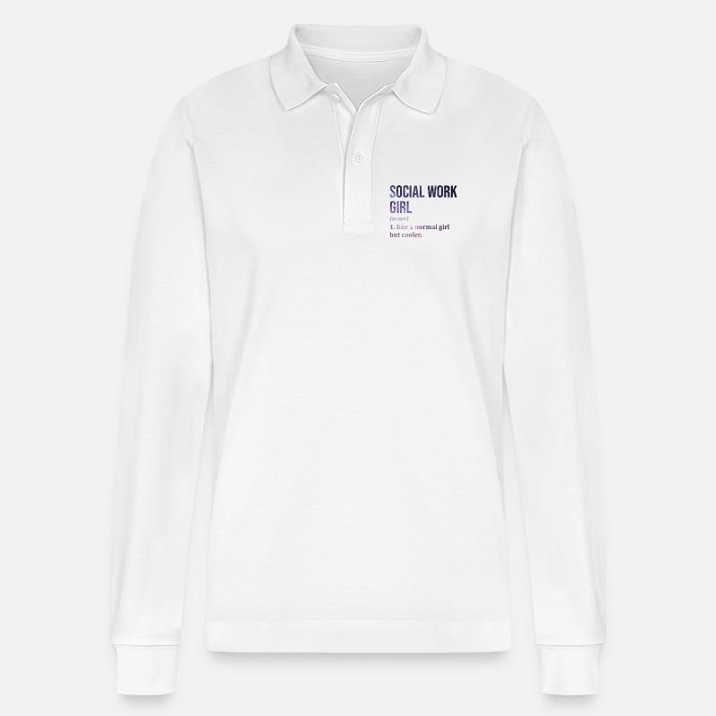 Sozialarbeit - Stanley/Stella Unisex Bio-Langarm-Poloshirt Prepster - Weiß