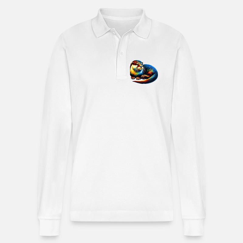 Otter - Stanley/Stella Unisex Bio-Langarm-Poloshirt Prepster - Weiß