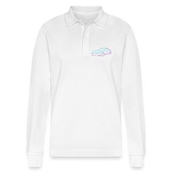 Neon Artform Auto - Stanley/Stella Unisex Bio-Langarm-Poloshirt Prepster - Weiß - Vorne - Anna (173cm) & Nico (186cm)