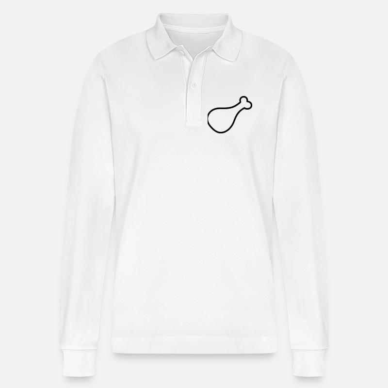Hühnerschenkel - Stanley/Stella Unisex Bio-Langarm-Poloshirt Prepster - Weiß