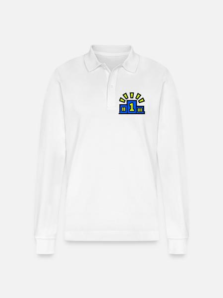 Winner Podium Place 1 Champion - Stanley/Stella Organic Unisex Long-Sleeved Polo Shirt Prepster - white