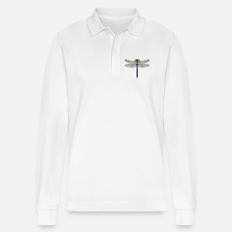 Königslibelle - Stanley/Stella Unisex Bio-Langarm-Poloshirt Prepster - Weiß