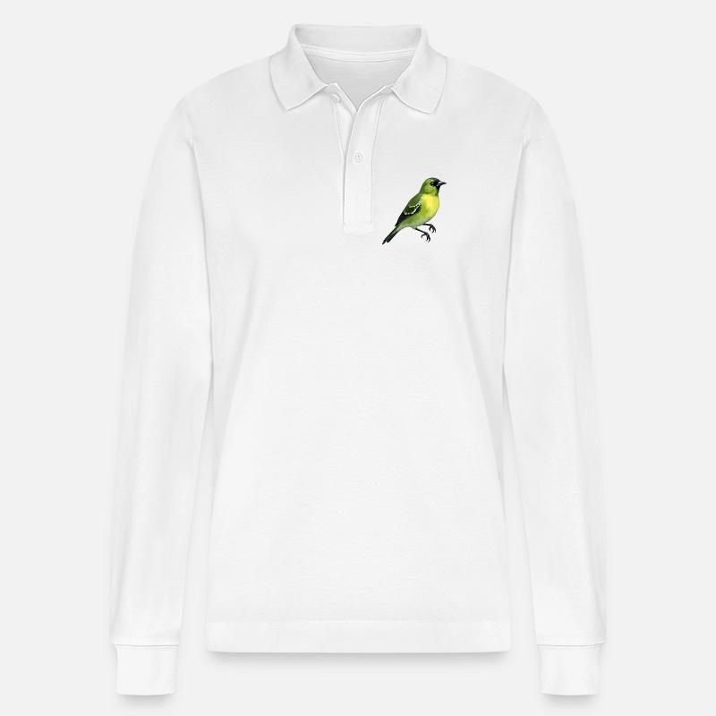 Oiseau Pintard - Polo à manches longues bio PREPSTER Stanley/Stella Unisexe - blanc
