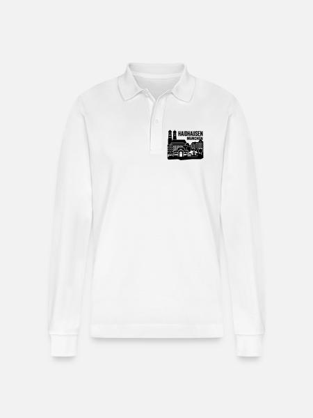 München Skyline Haidhausen - Stanley/Stella Unisex Bio-Langarm-Poloshirt Prepster - Weiß