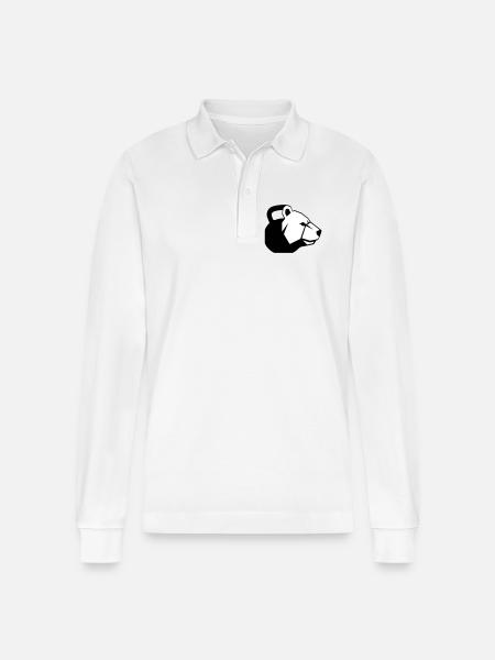 KettleBear - Stanley/Stella Unisex Bio-Langarm-Poloshirt Prepster - Weiß