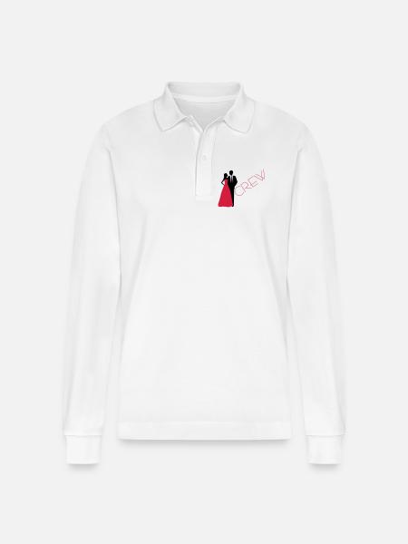 Department bride wedding groom - Stanley/Stella Organic Unisex Long-Sleeved Polo Shirt Prepster - white
