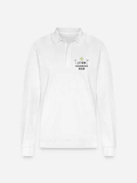 Adventure or new beginning - Stanley/Stella Organic Unisex Long-Sleeved Polo Shirt Prepster - white