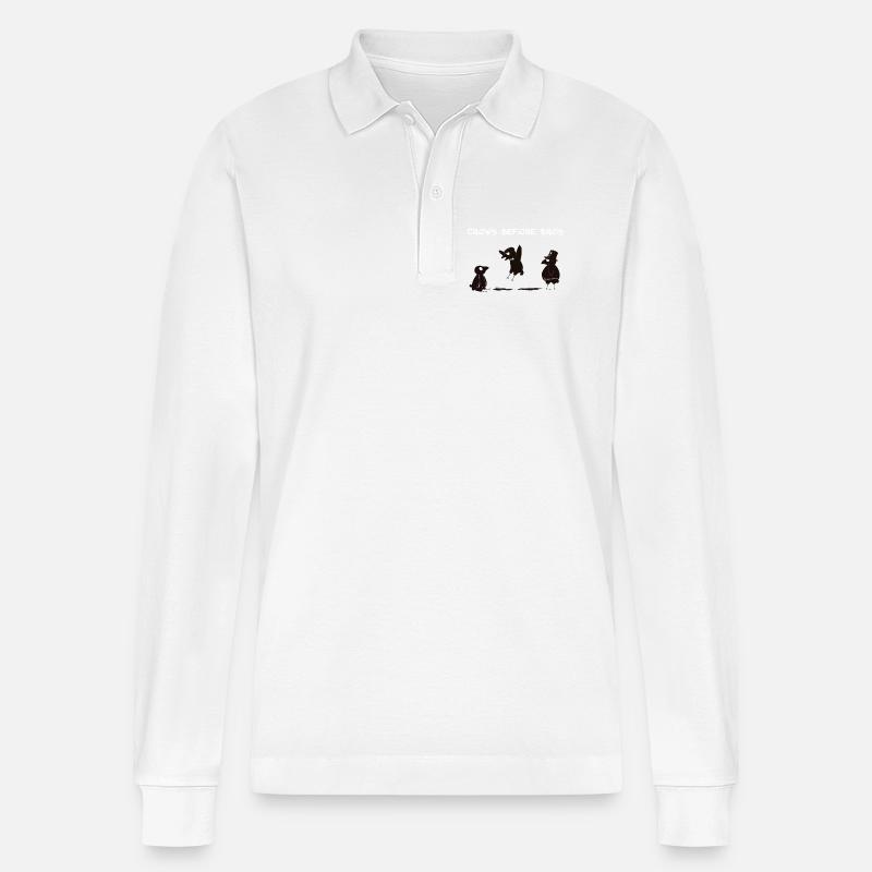 crows before bros - Stanley/Stella Unisex Bio-Langarm-Poloshirt Prepster - Weiß