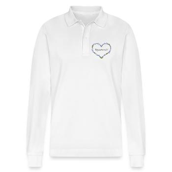 Forget-me-not - Stanley/Stella Organic Unisex Long-Sleeved Polo Shirt Prepster - white - Front - Anna (173cm) & Nico (186cm)