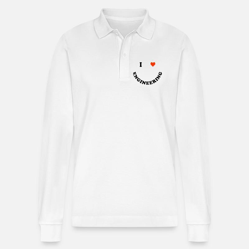 Engineer - Stanley/Stella Organic Unisex Long-Sleeved Polo Shirt Prepster - white