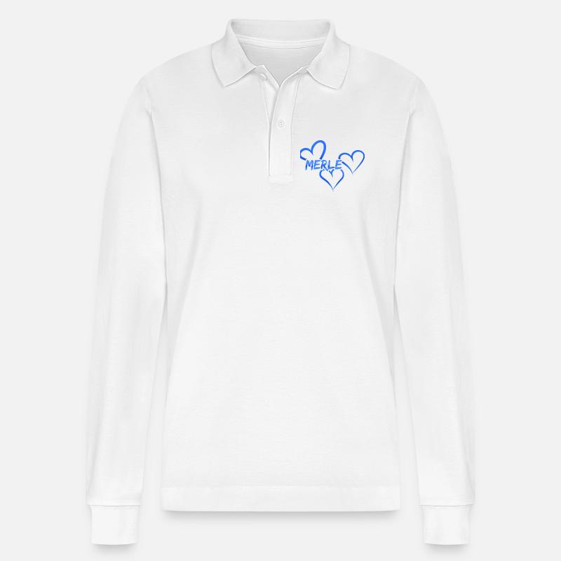 Merle - Stanley/Stella Unisex Bio-Langarm-Poloshirt Prepster - Weiß