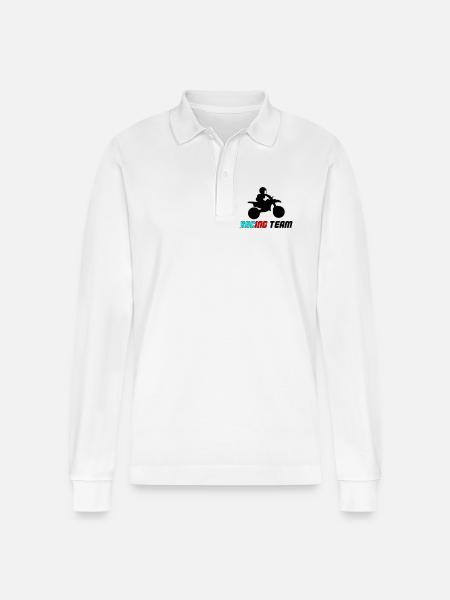 Racing Neon Typo Sprint - Stanley/Stella Organic Unisex Long-Sleeved Polo Shirt Prepster - white