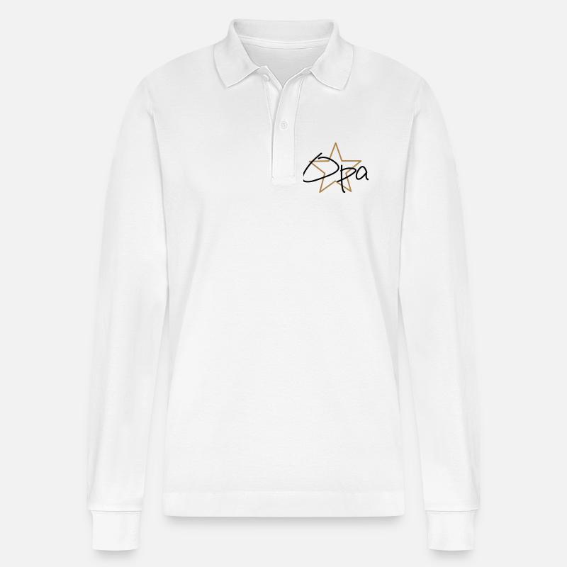 bester Opa - Stanley/Stella Unisex Bio-Langarm-Poloshirt Prepster - Weiß