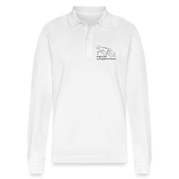 Bayerischer Gebirgsschweißhund - Stanley/Stella Unisex Bio-Langarm-Poloshirt Prepster - Weiß - Vorne - Anna (173cm) & Nico (186cm)