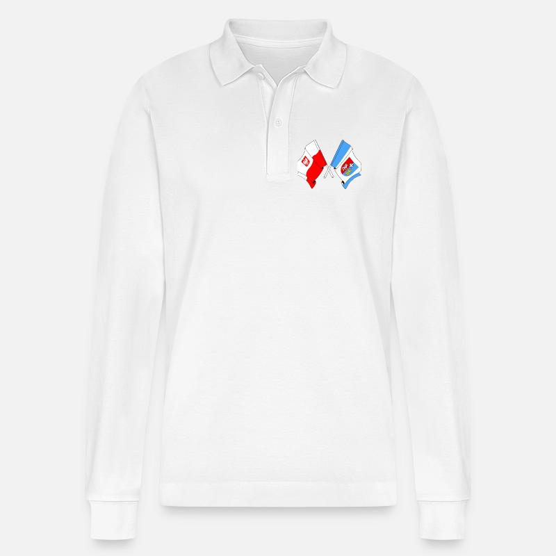 Drapeau Pologne, Subcarpatie franchie - Polo à manches longues bio PREPSTER Stanley/Stella Unisexe - blanc