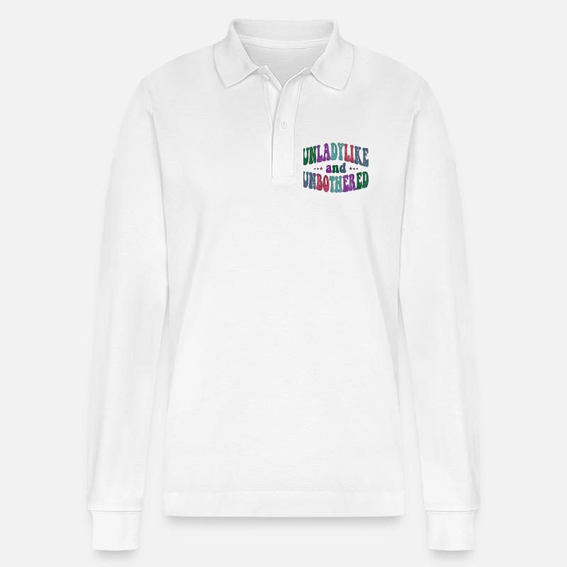 Unladylike and Unbothered - Stanley/Stella Unisex Bio-Langarm-Poloshirt Prepster - Weiß