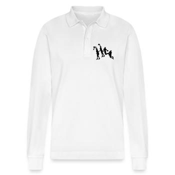 Basketball - Stanley/Stella Organic Unisex Long-Sleeved Polo Shirt Prepster - white - Front - Anna (173cm) & Nico (186cm)