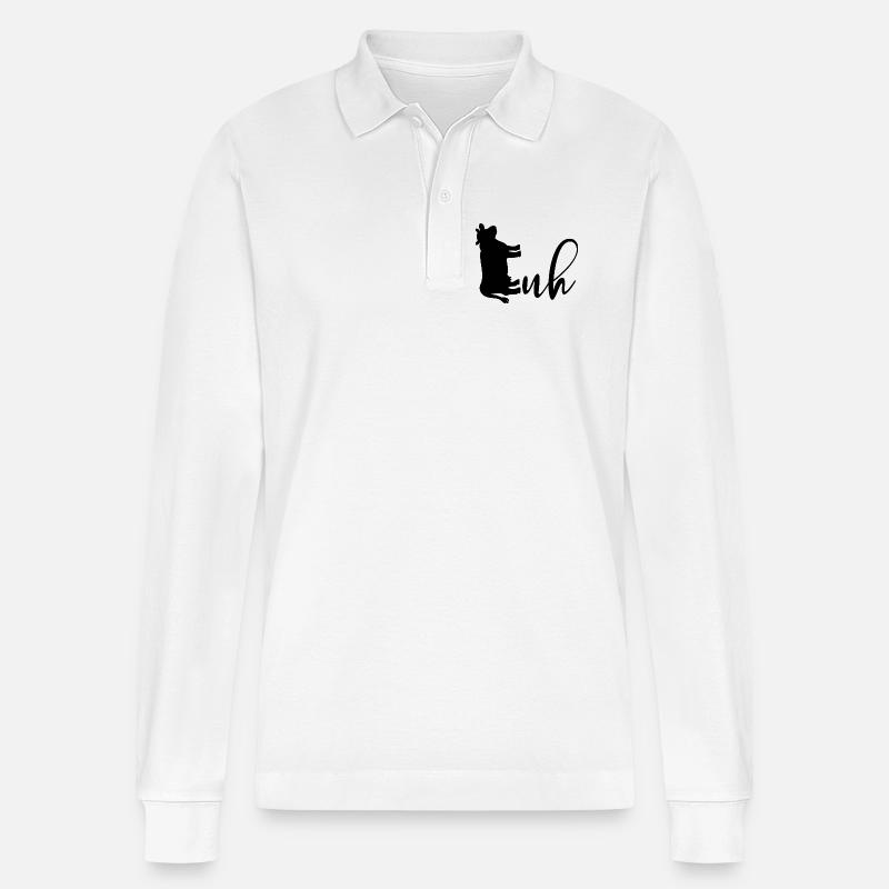 Hausrinder Kuh Kühe - Stanley/Stella Unisex Bio-Langarm-Poloshirt Prepster - Weiß